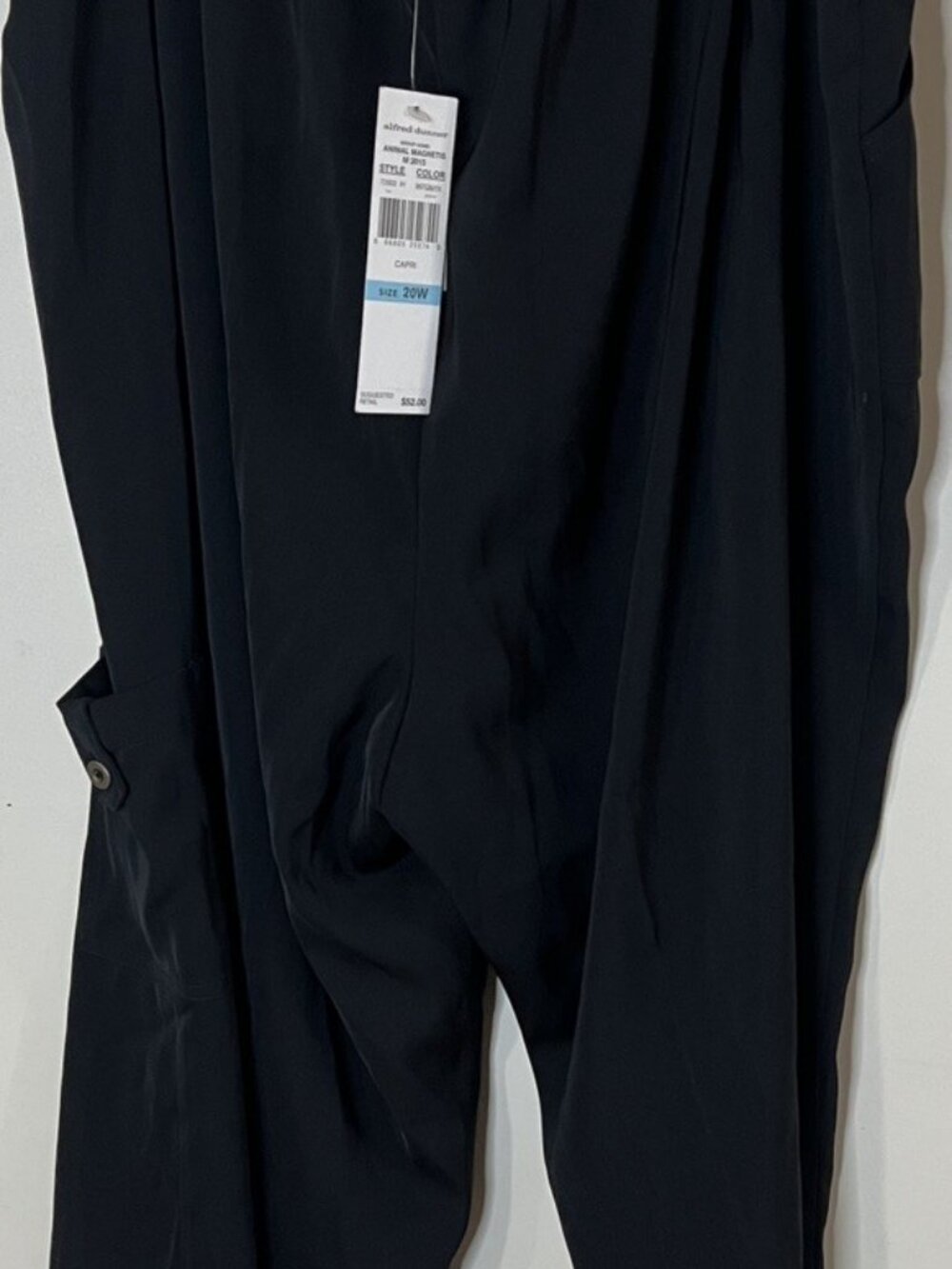 Alfred Dunner Womens Black Dress Pants Straight Leg Pull On Pockets 20W 28.5"